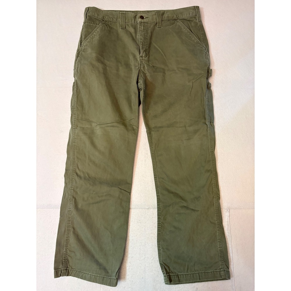 Carhartt B324-ARG Relaxed Fit Carpenter Pants Army Green 38x30 Mens Cotton